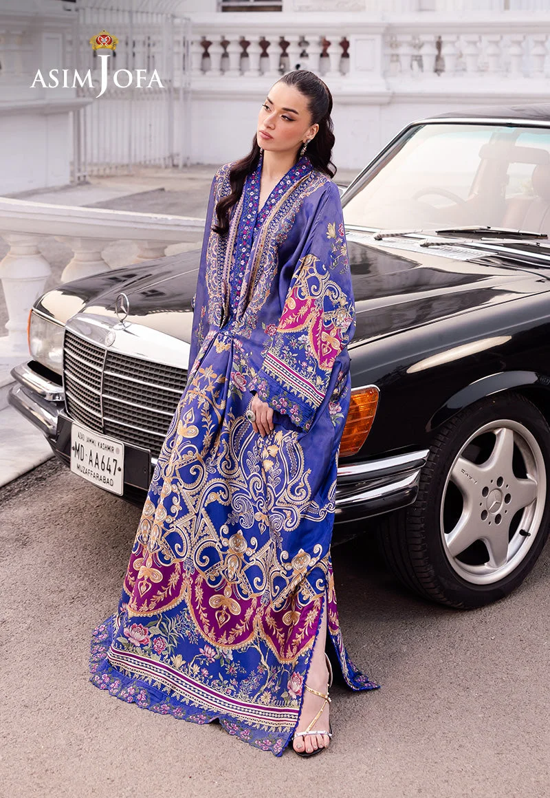 AJRS-06 DIGITALLY PRINTED EMBROIDERED BLENDED SILK 1 PC - view 5