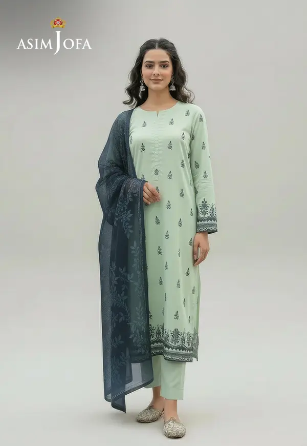 Ajso-101 Unstitched 2 Pcs Shirt Dupatta