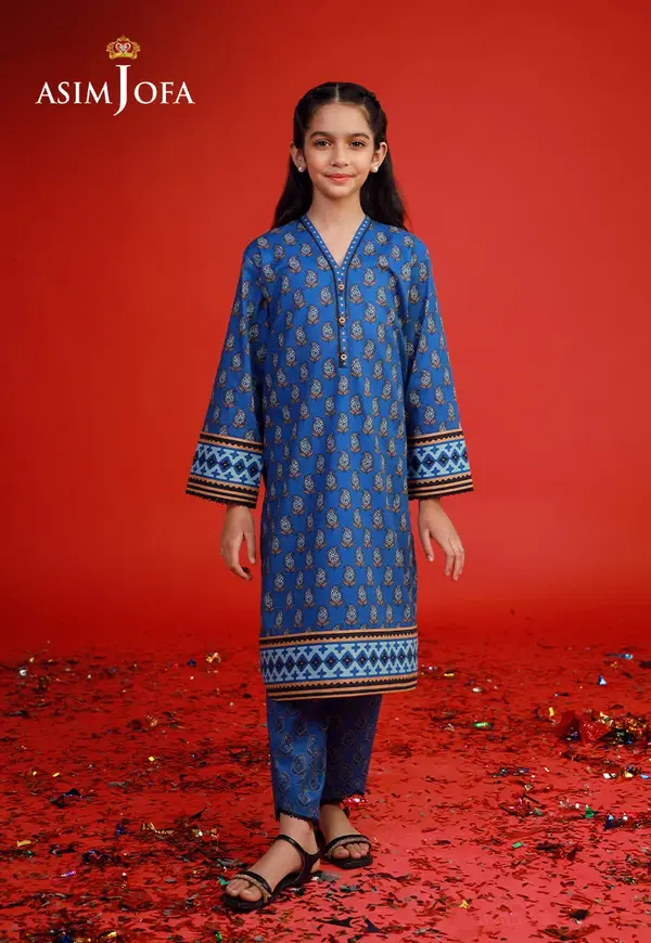 AJKP-07 STITCHED PRINTED CAMBRIC 2 PCS
