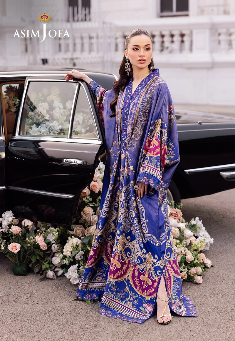 AJRS-06 DIGITALLY PRINTED EMBROIDERED BLENDED SILK 1 PC - view 4