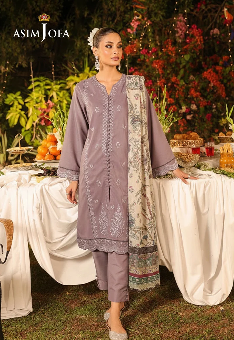 AJSO-249 EMBROIDERED RAW SILK Stitched  3PC Shirt Dupatta Trouser