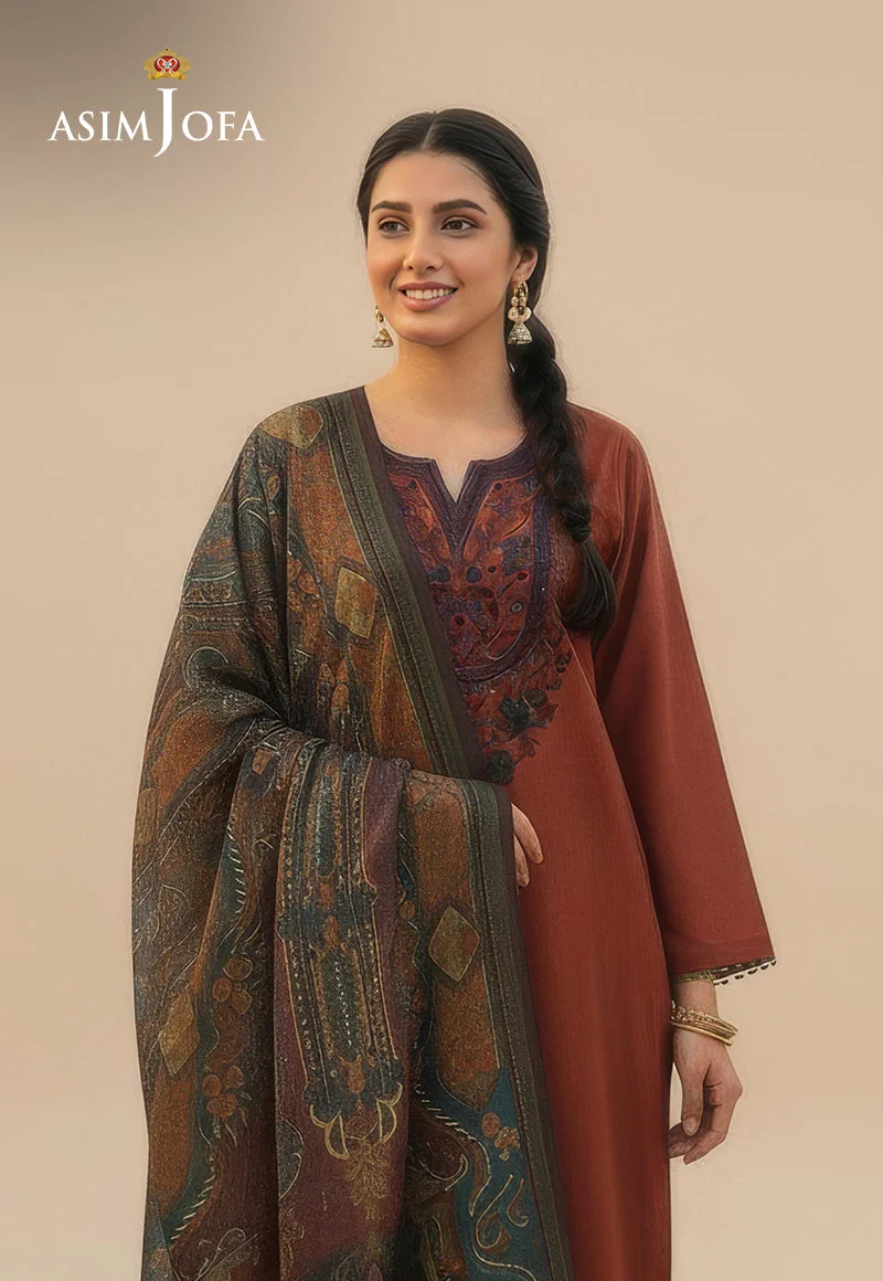 Ajso-106 Unstitched 2 Pcs Shirt Dupatta