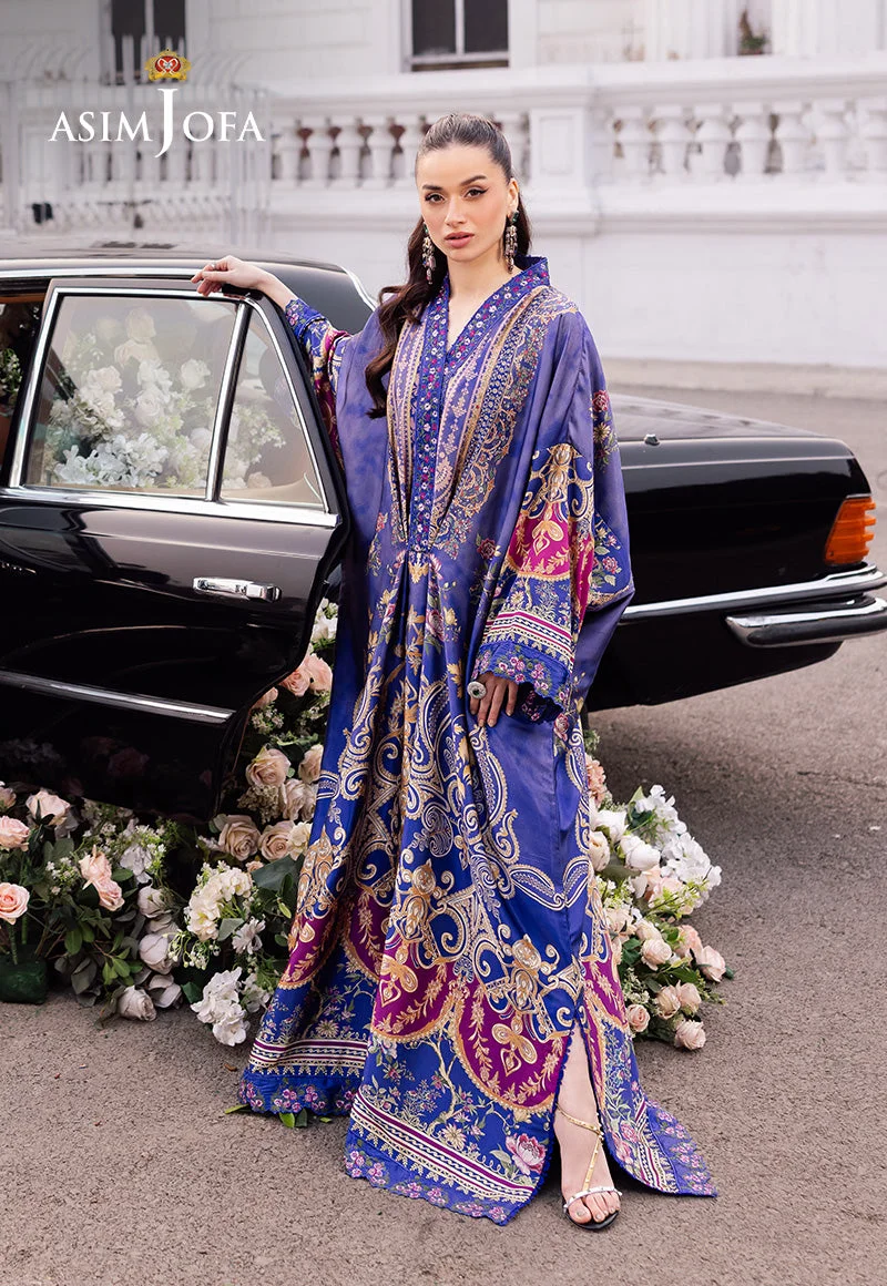 AJRS-06 DIGITALLY PRINTED EMBROIDERED BLENDED SILK 1 PC - view 3