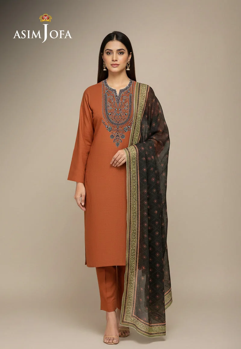 AJSO-308 Unstitched 3 Pcs Shirt Dupatta Trouser