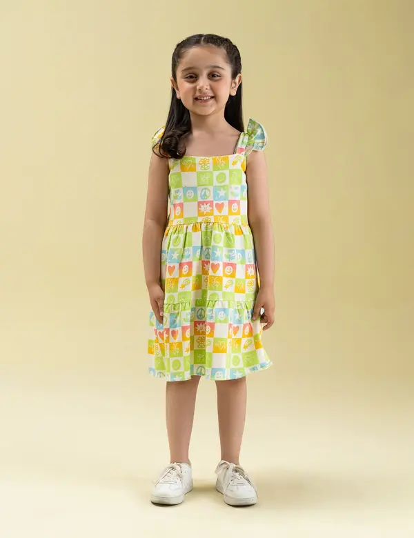 PRINTED TIERED DRESS