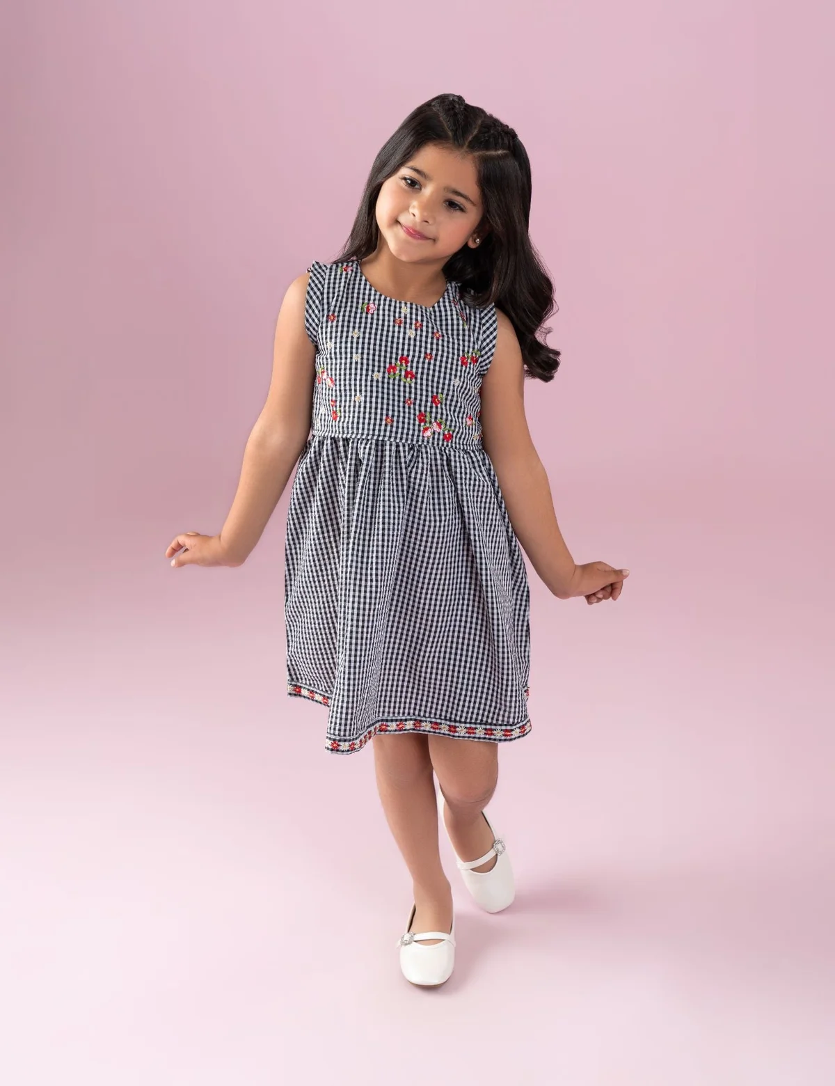 GINGHAM FLORAL DRESS