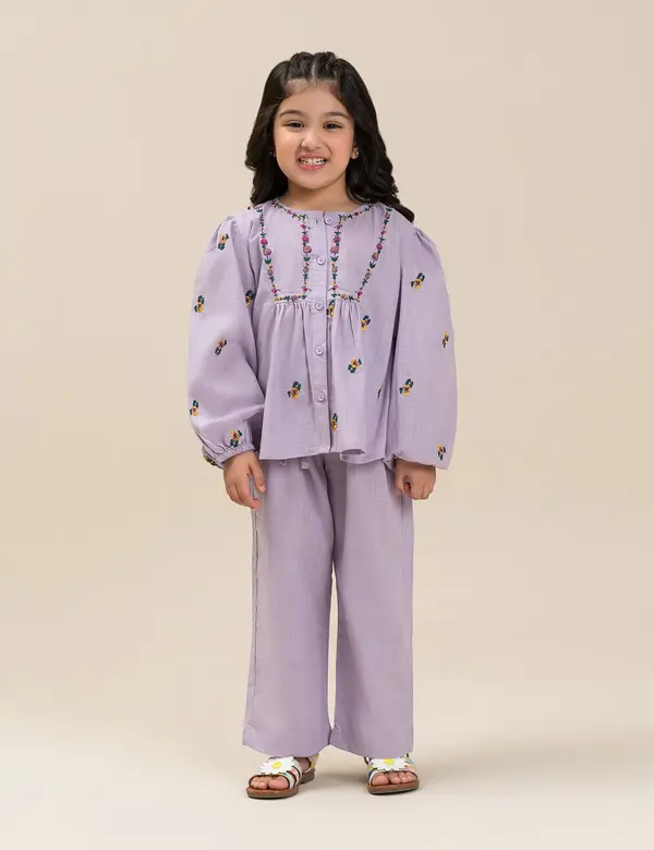 2 PIECE FLORAL EMBROIDERED SUIT
