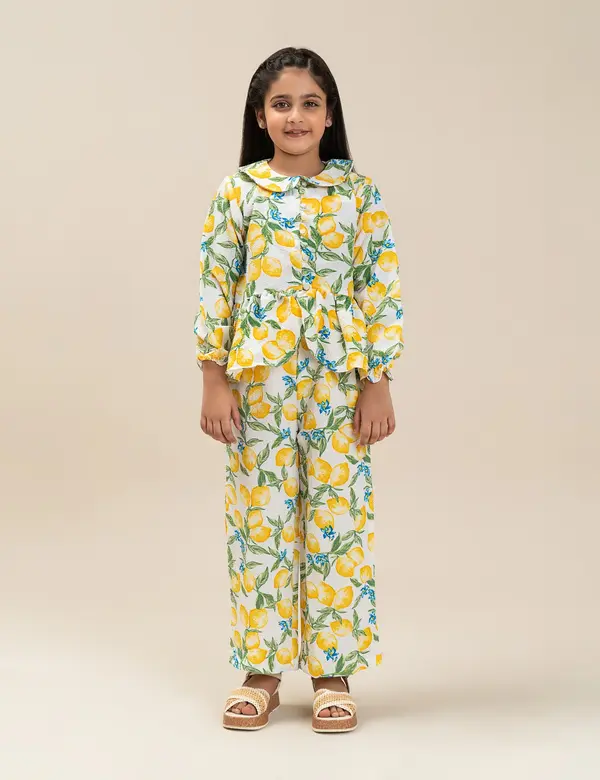 2 PIECE LEMON PRINTED SUIT