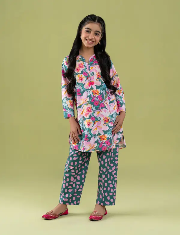 2 PIECE FLORAL PRINTED SUIT