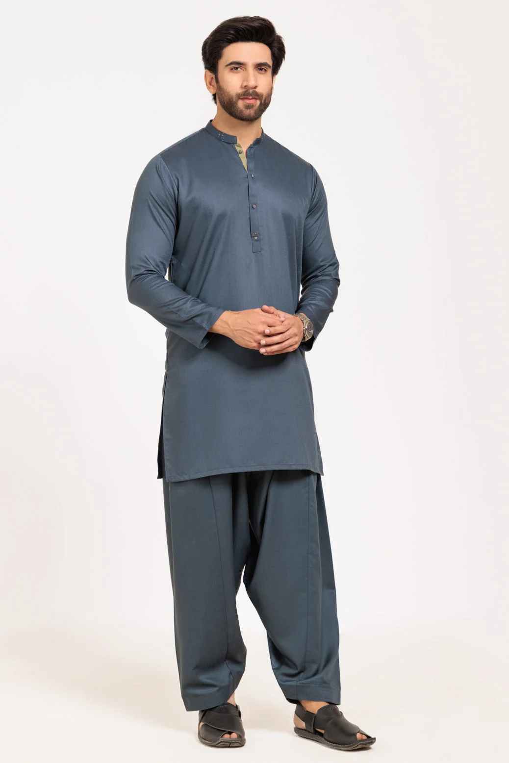 S-GREEN-BLENDED-KURTA TROUSER - (KSW24-029) - view 3