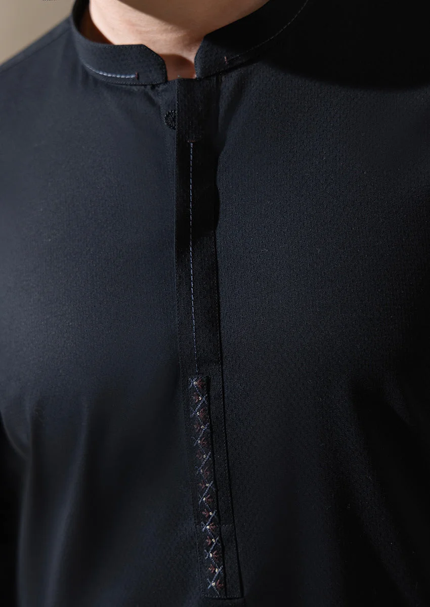 BLACK-BLENDED-KURTA - (M25KUE1038) - view 5