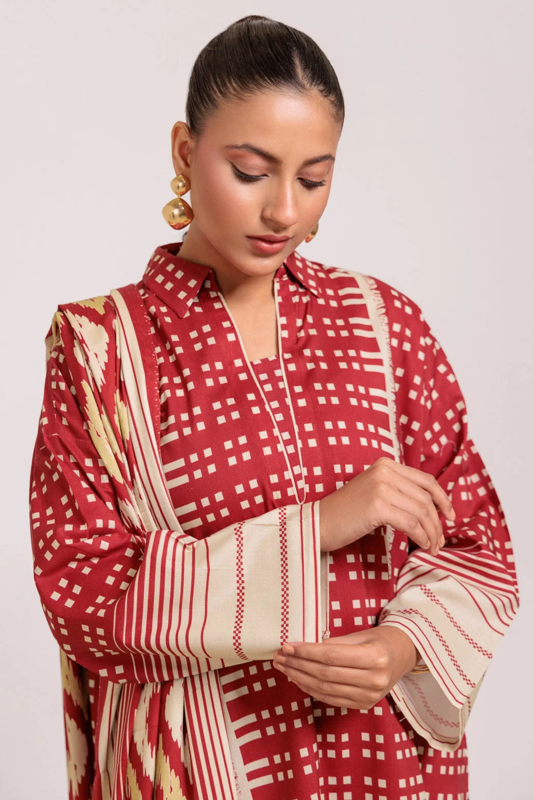RED-VISCOSE-3 PIECE (WS7243P24) - view 2