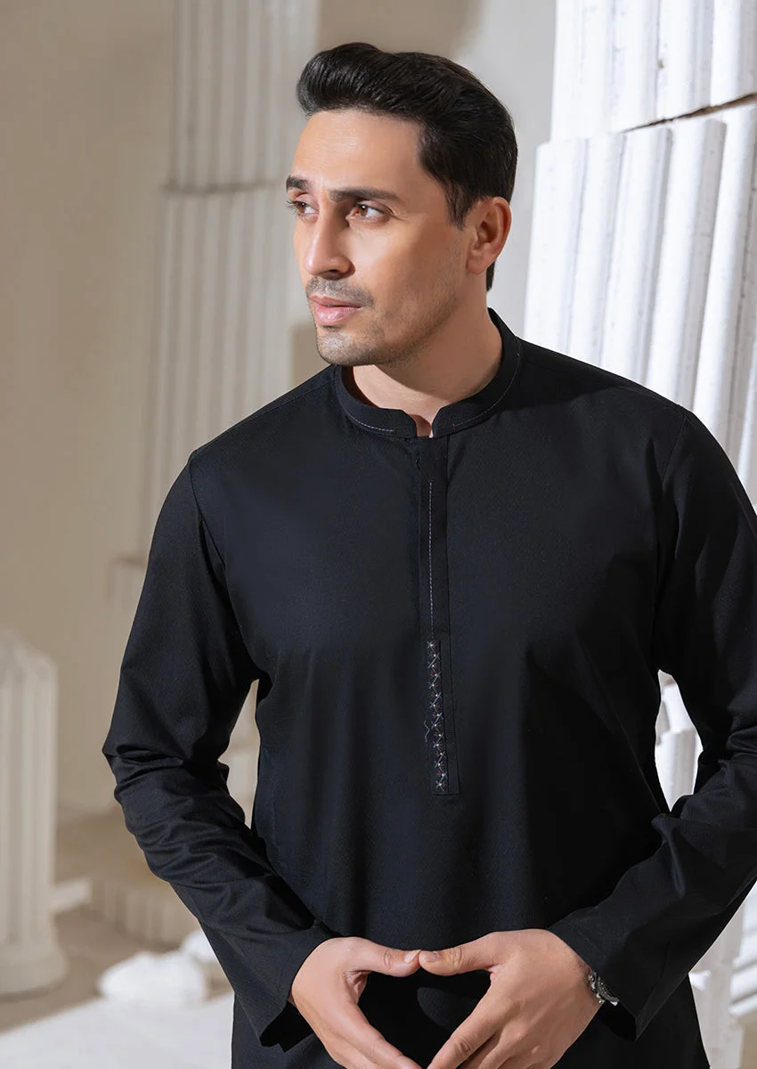 BLACK-BLENDED-KURTA - (M25KUE1038) - view 3