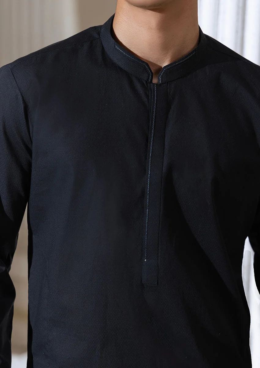 BLACK-BLENDED-KURTA - (M25KUS1005) - view 5