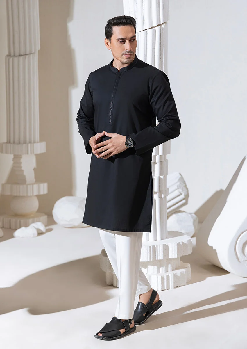 BLACK-BLENDED-KURTA - (M25KUE1038) - view 4