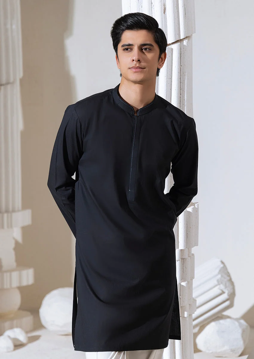 BLACK-BLENDED-KURTA - (M25KUS1005) - view 3