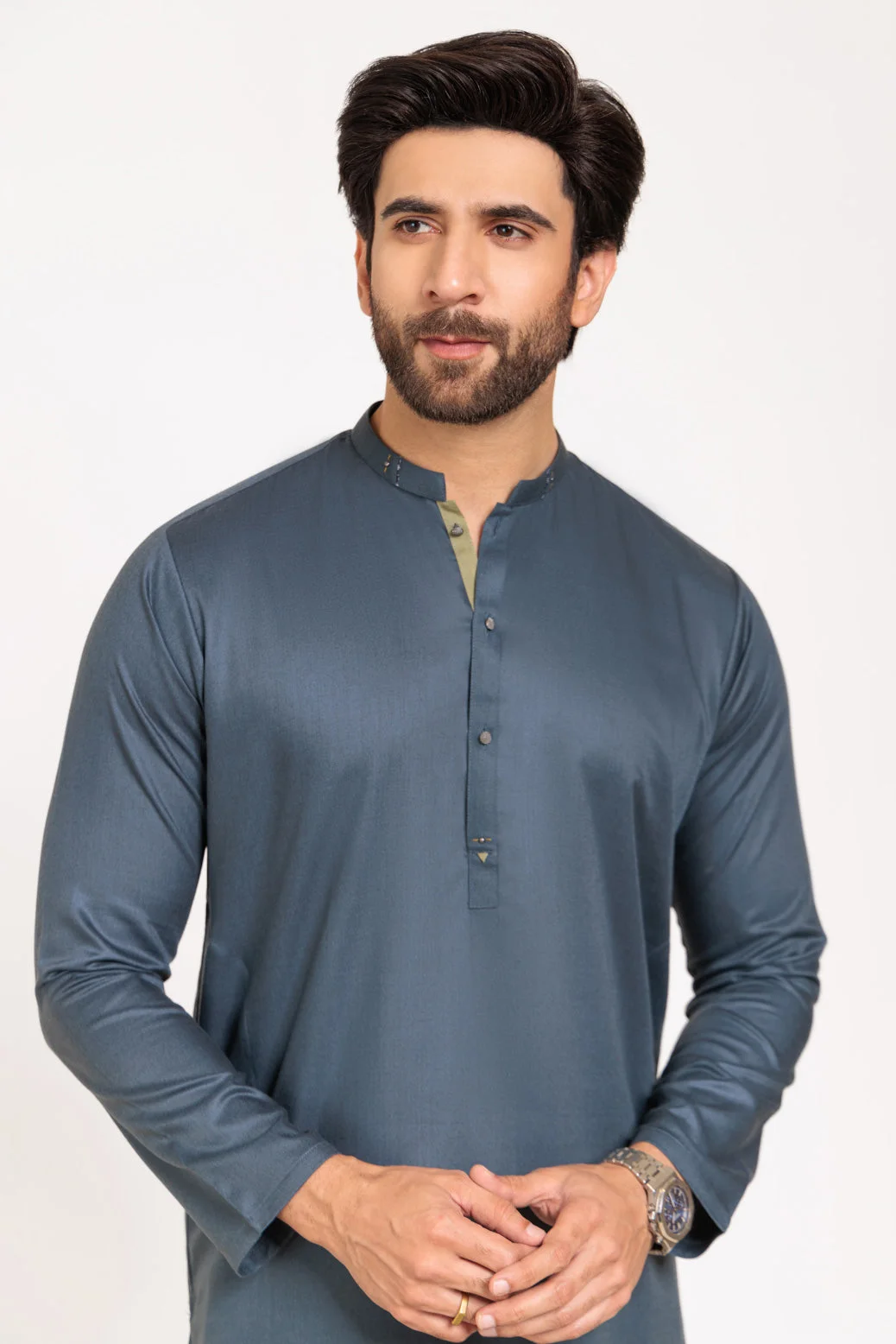 S-GREEN-BLENDED-KURTA TROUSER - (KSW24-029) - view 2
