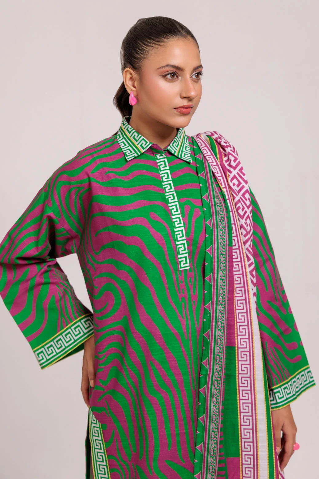 GREEN-KHADDAR-3 PIECE (WS7243P30) - view 2