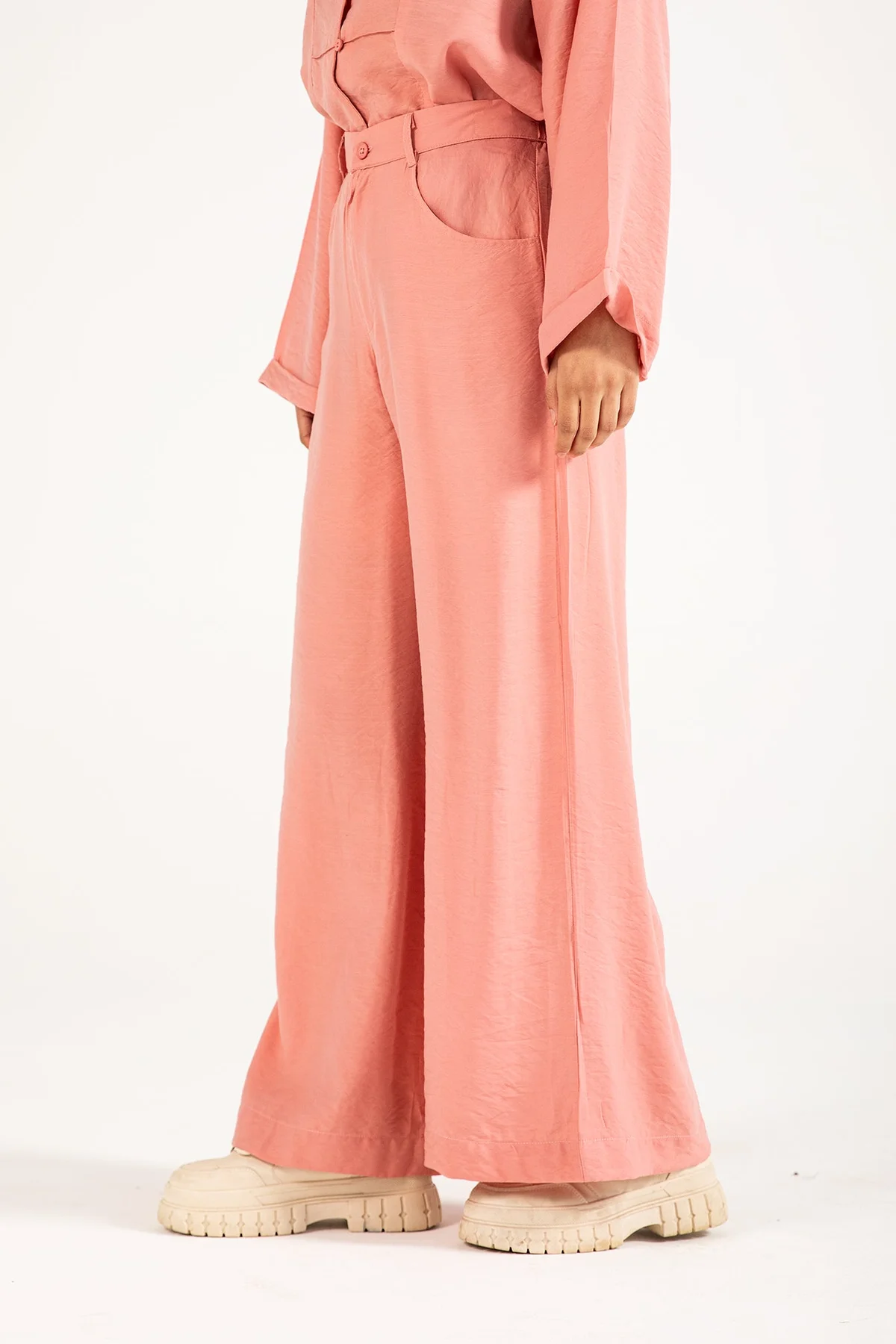 CREASE EFFECT MEGA WIDE LEG TROUSER - view 2