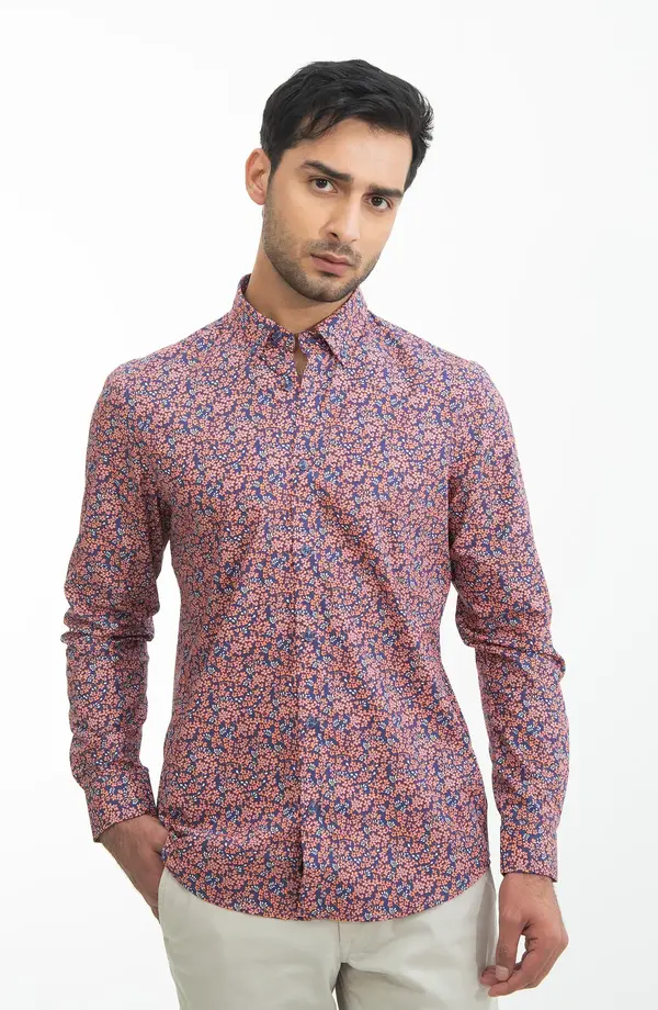 PRINTED SHIRT - ORANGE