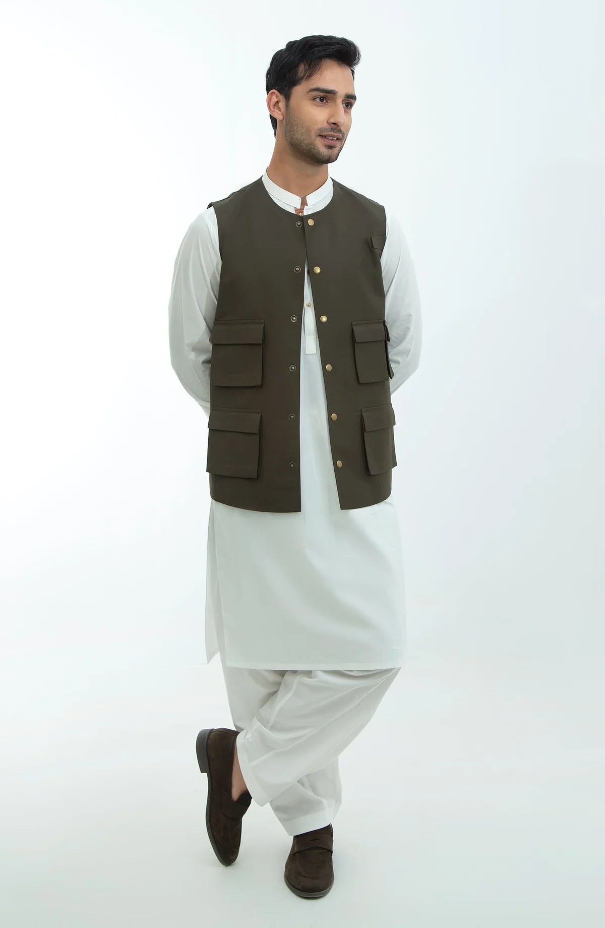 Fancy Waistcoat - Army Green - view 4