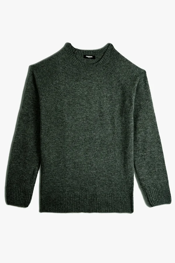 Full-sleeve Lambs Wool Plain Raglan Sweater - SWP26-6 - Green - Regular Fit