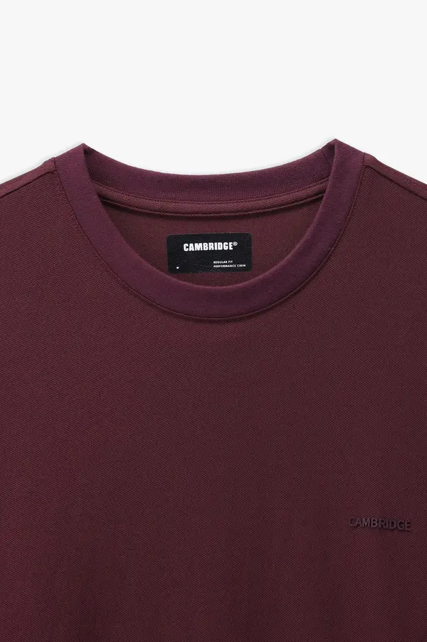 PERFORMANCE CREWNECK MAROON T-SHIRT(E-FACTORY OUTLET)