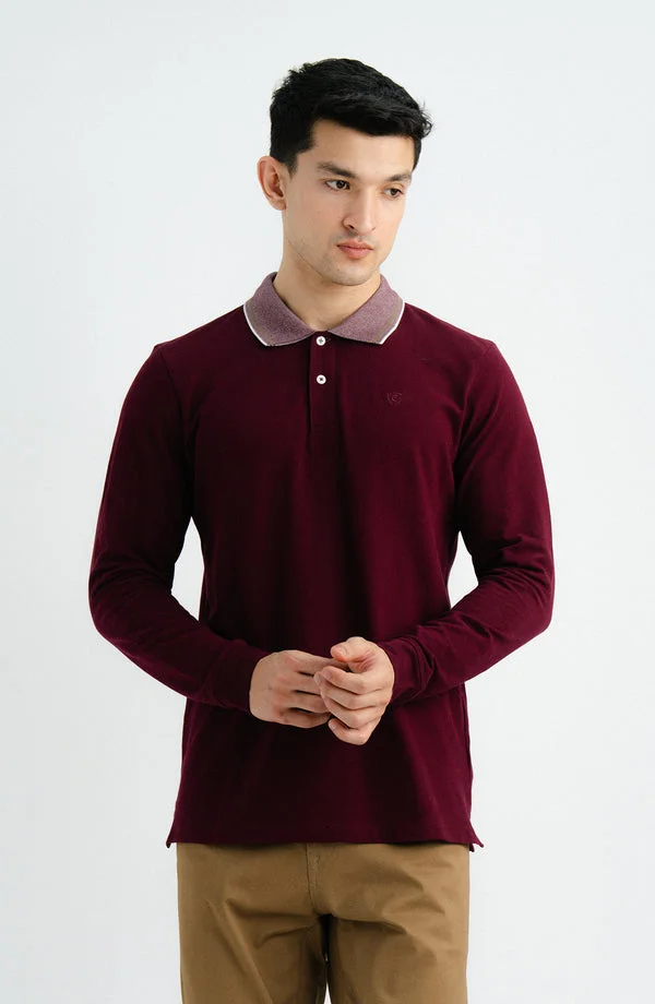 Stretch Polo - Burgundy - KPW24-04 - Smart Fit