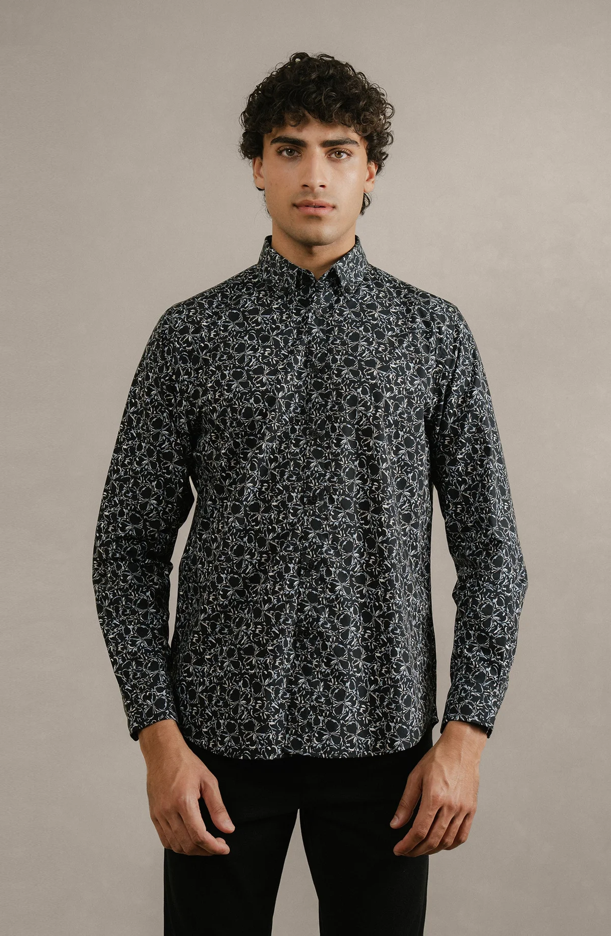 PRINTED SHIRT  - BLACK - view 3