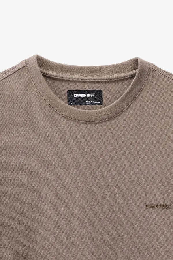 PERFORMANCE CREWNECK BROWN T-SHIRT(E-FACTORY OUTLET)