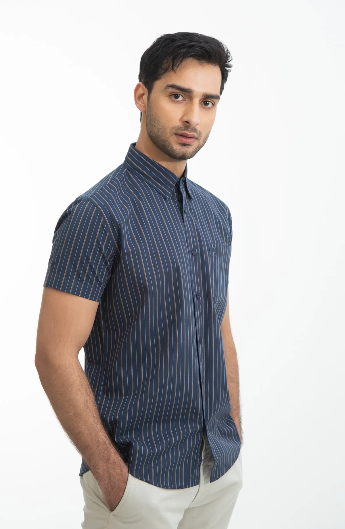 Half Sleeves Yarn Dyed Shirt - view 4