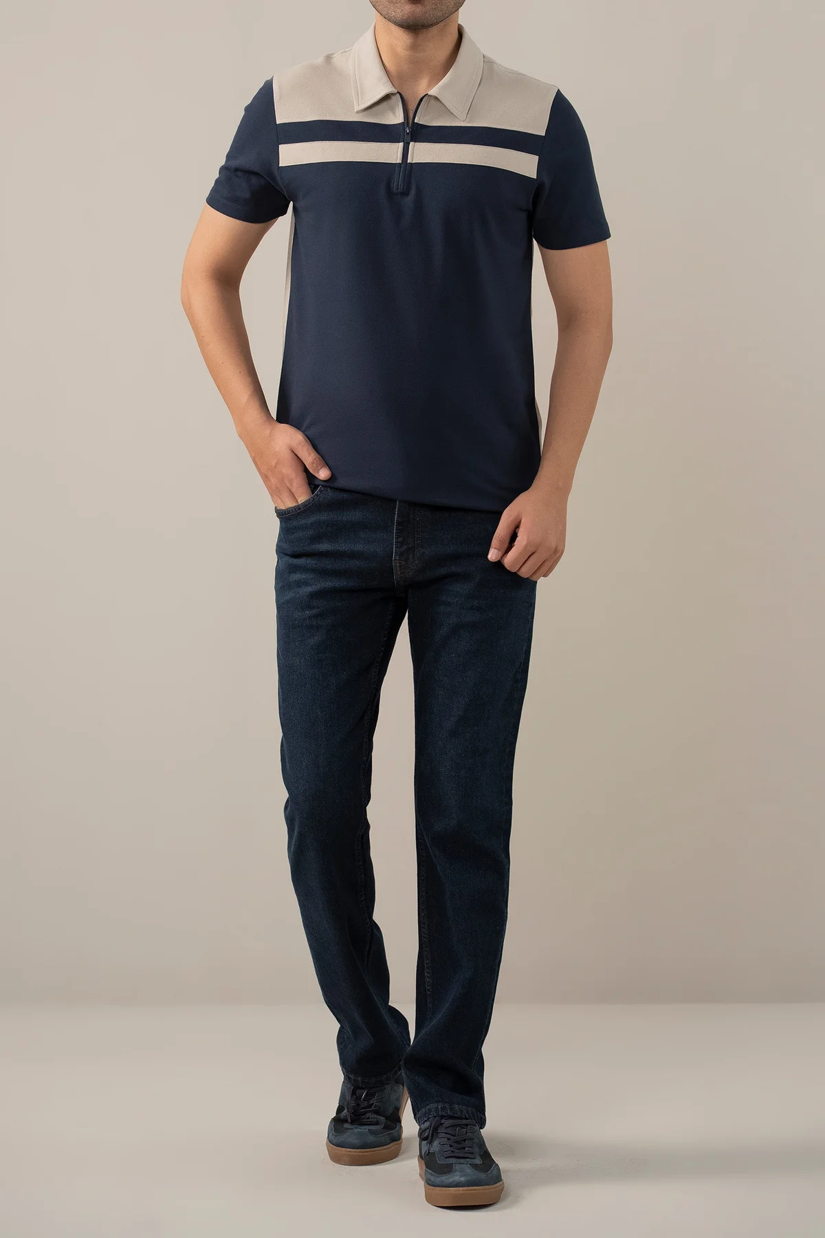 STRETCH CROSS POLO - LIGHT GREY (E-FACTORY OUTLET)