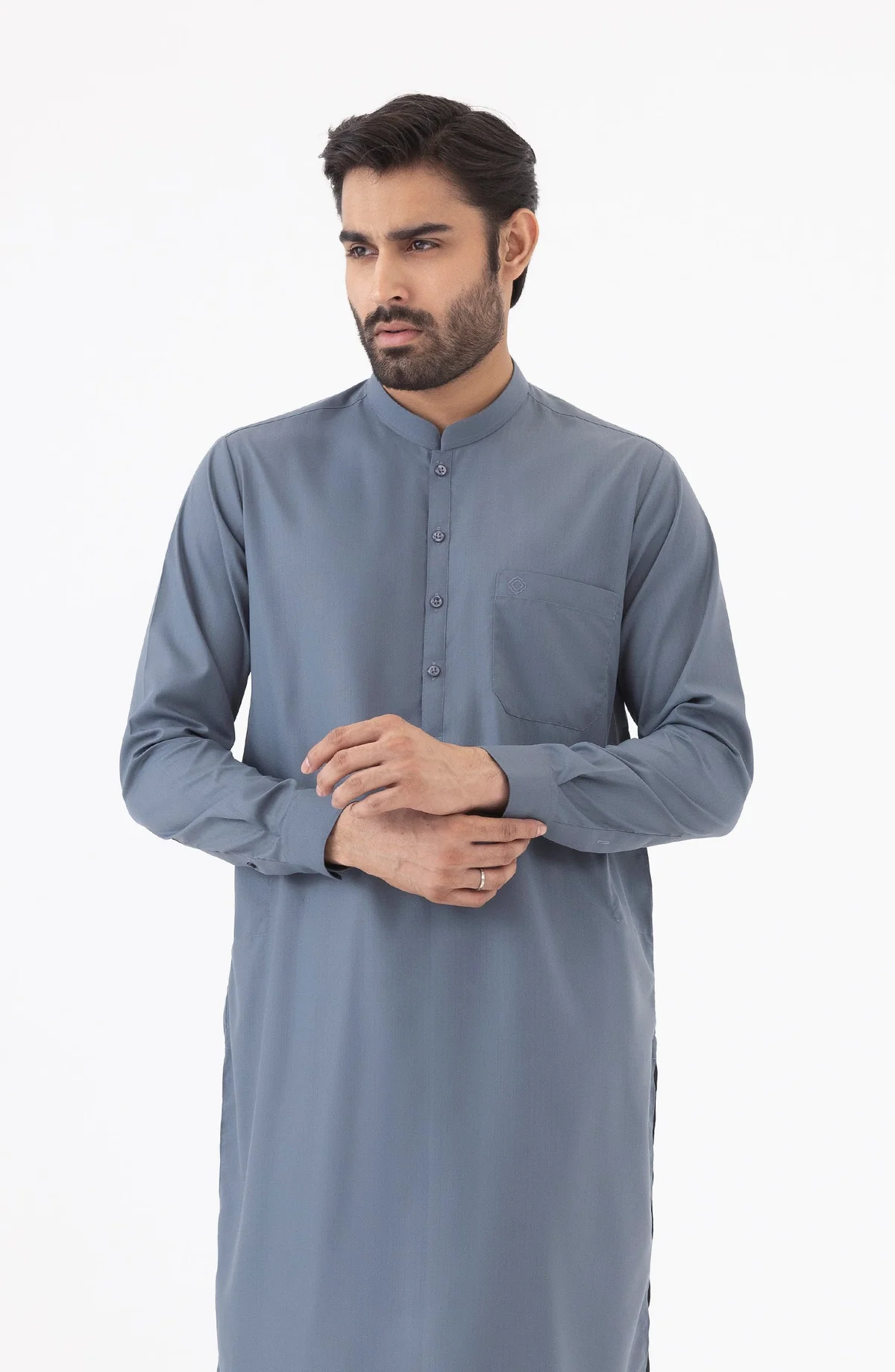 Traditional Fit Band Collar Shalwar Kameez