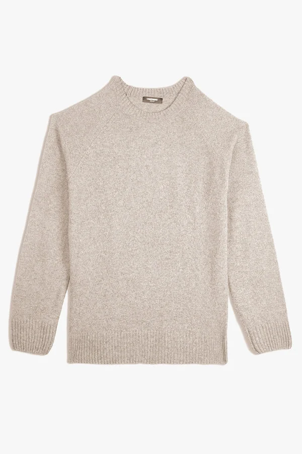 Full-sleeve Lambs Wool Plain Raglan Sweater - SWP26-6 - Ash Grey - Regular Fit