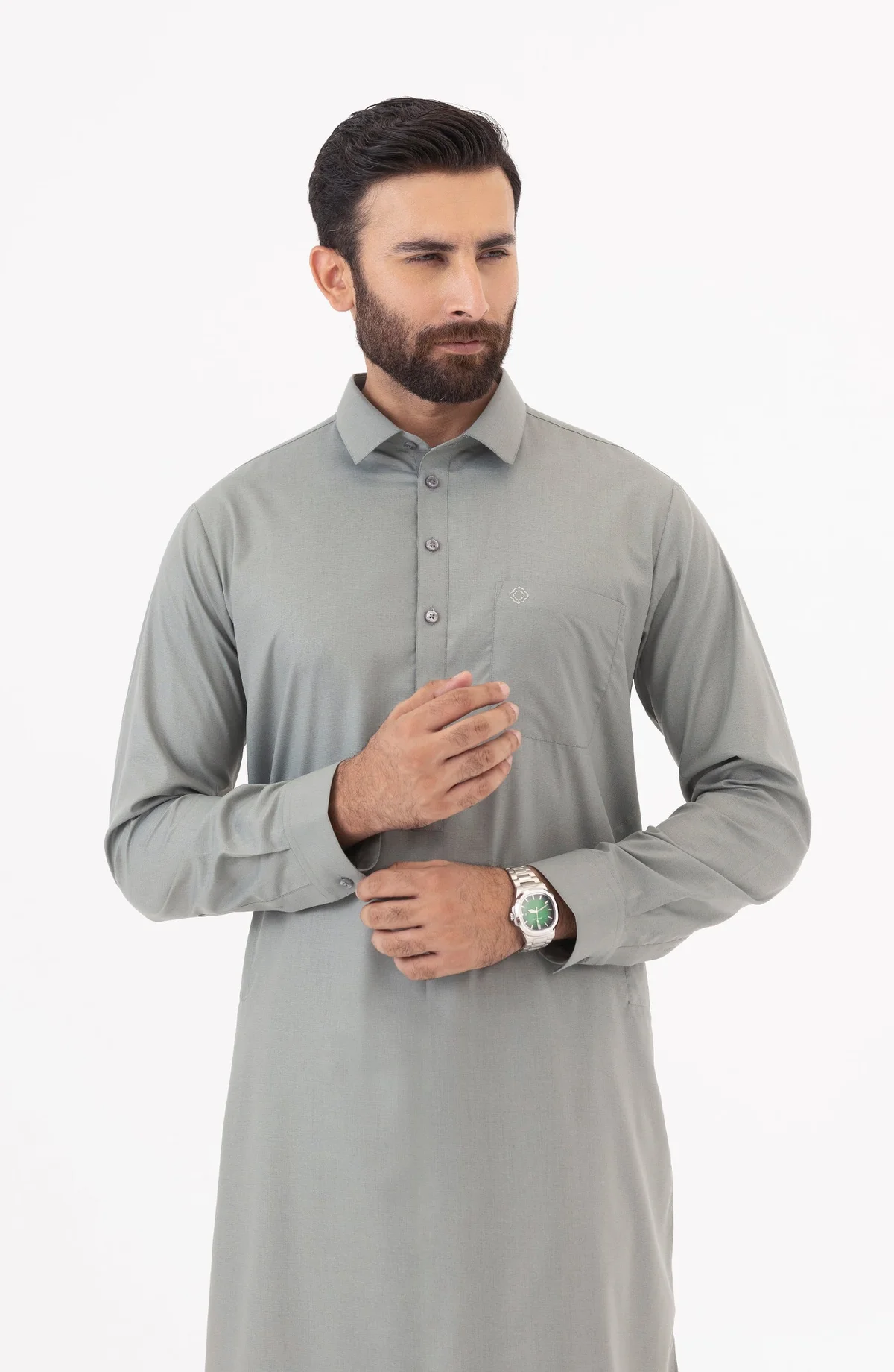 Men's Basic Shirt Collar Shalwar Kameez - view 3