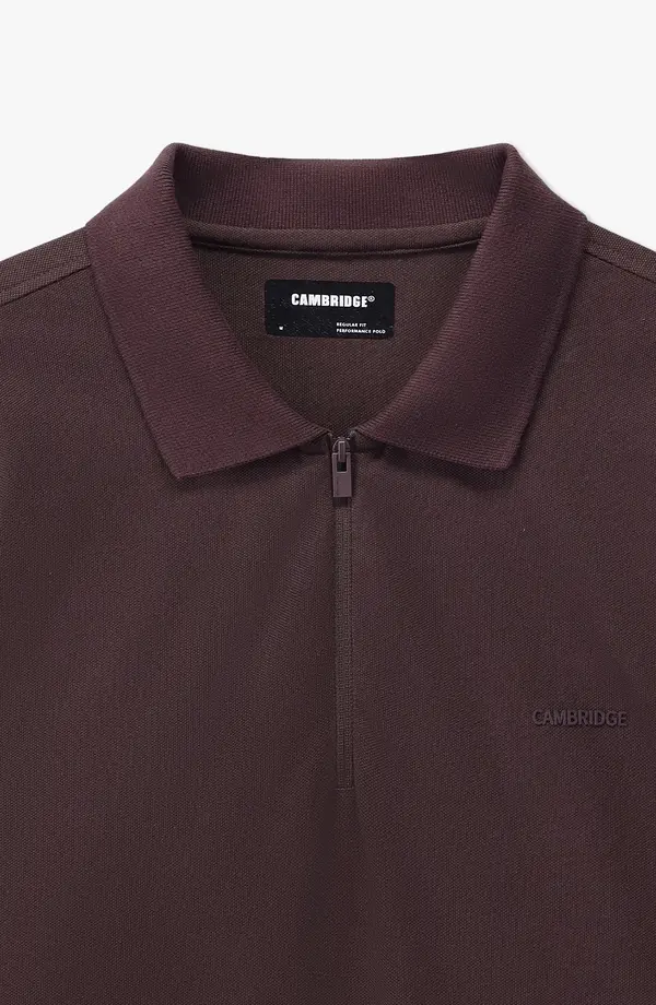 Performance Zipper Regular Fit Burgundy Polo(E-FACTORY OUTLET)