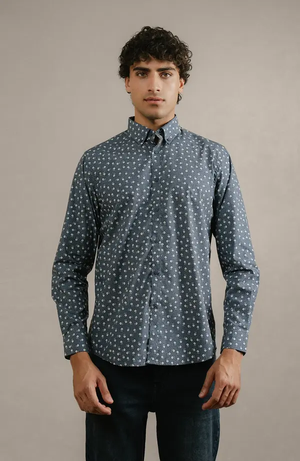 PRINTED SHIRT - BLUE