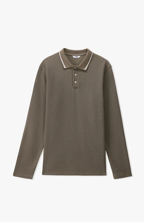 Full Sleeve Jumbo Pique Polo - Ash Grey - W25PFL01 - Regular Fit