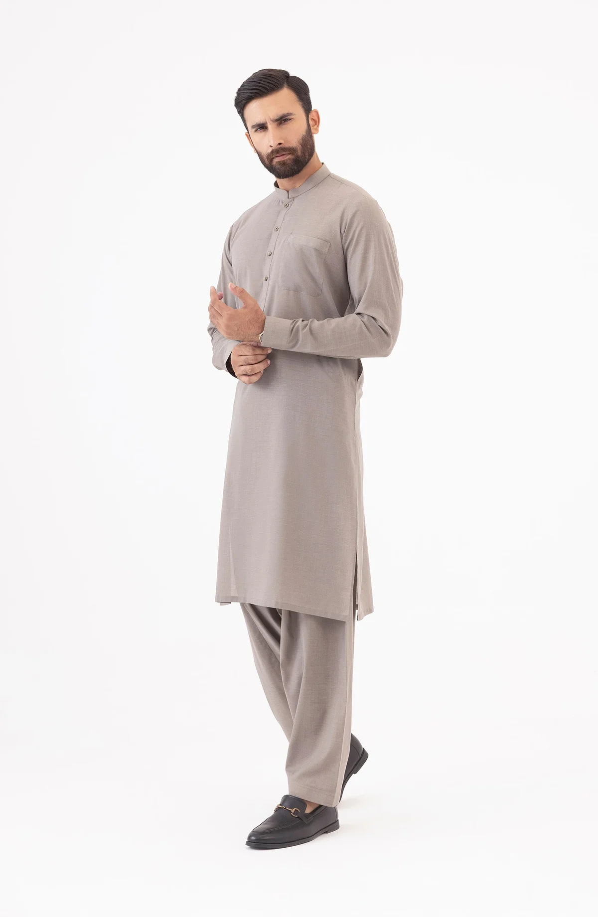 Basic Band Collar Shalwar Kameez - view 4