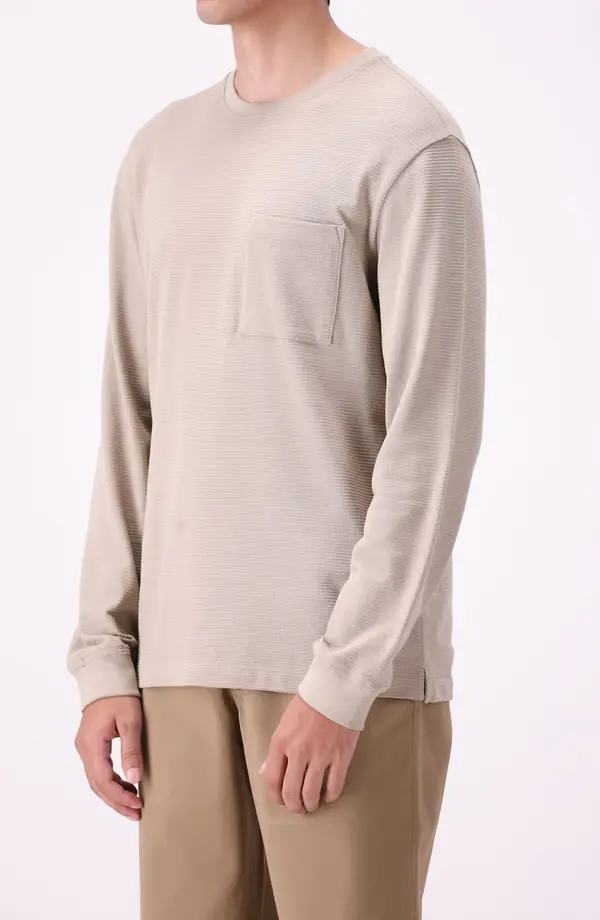 JACQUARD LIGHT BROWN T-SHIRT(E-FACTORY OUTLET)