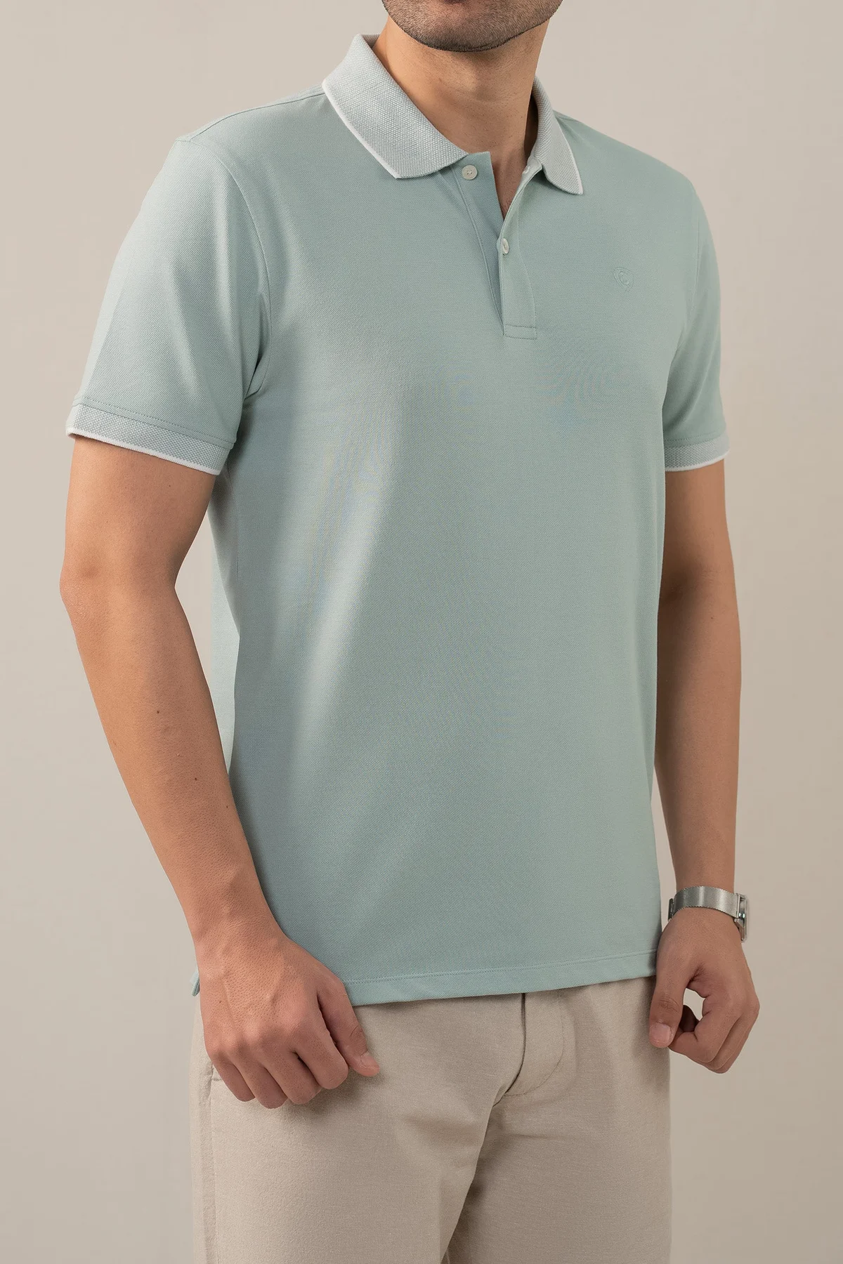 STRETCH POLO - AQUA (E-FACTORY OUTLET)