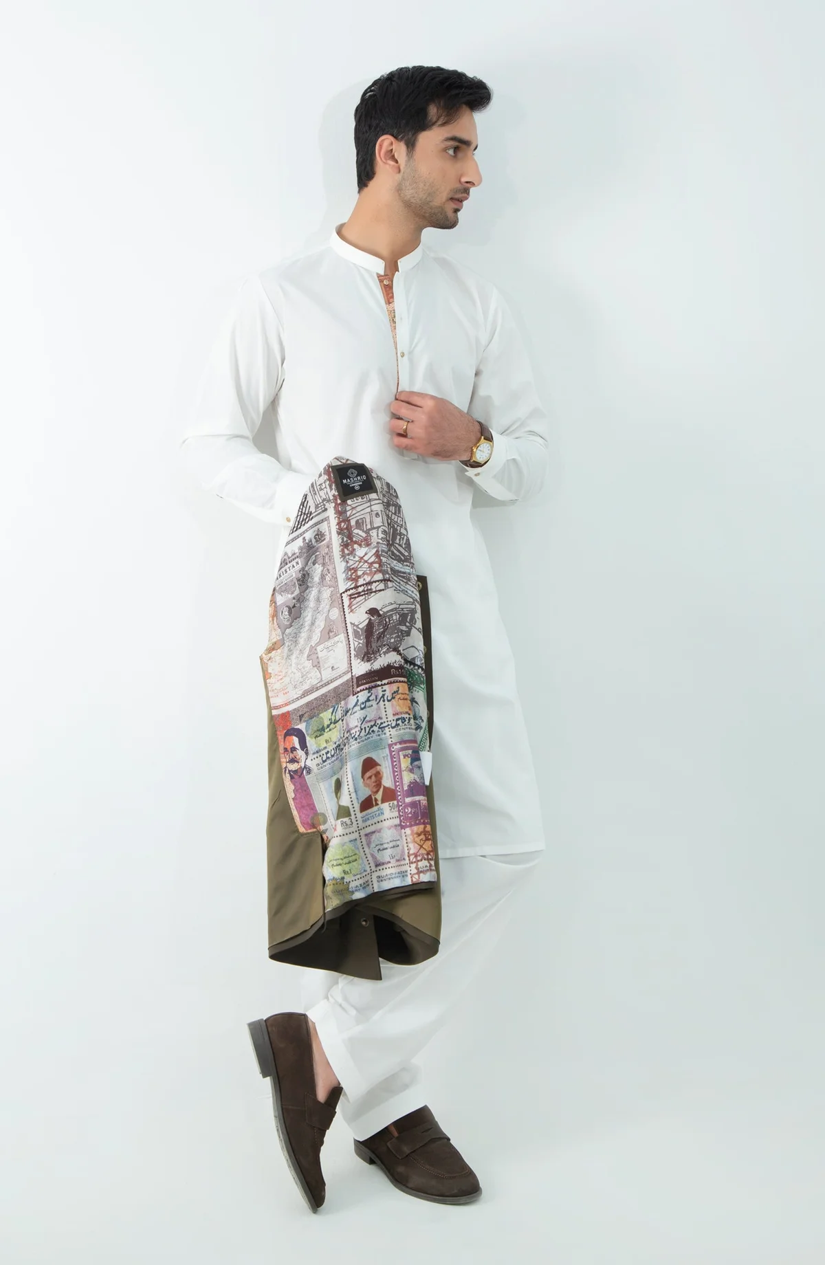 Fancy Waistcoat - Army Green - view 3