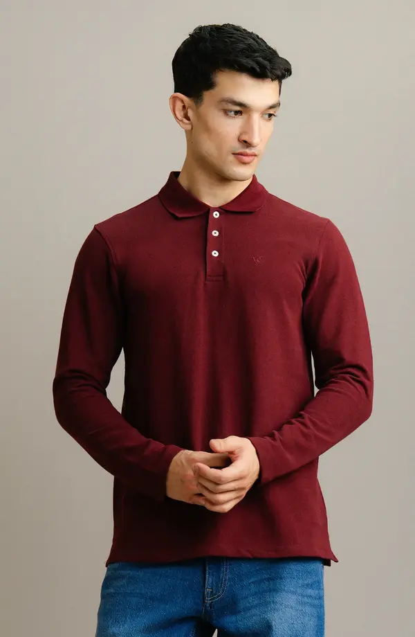 JUMBO PIQUE BURGUNDY POLO
