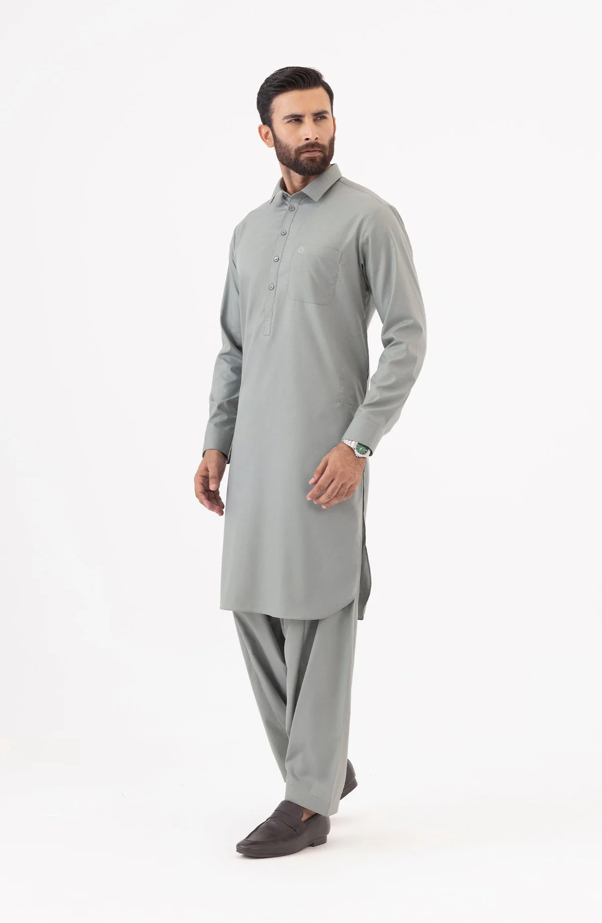 Men's Basic Shirt Collar Shalwar Kameez - view 4