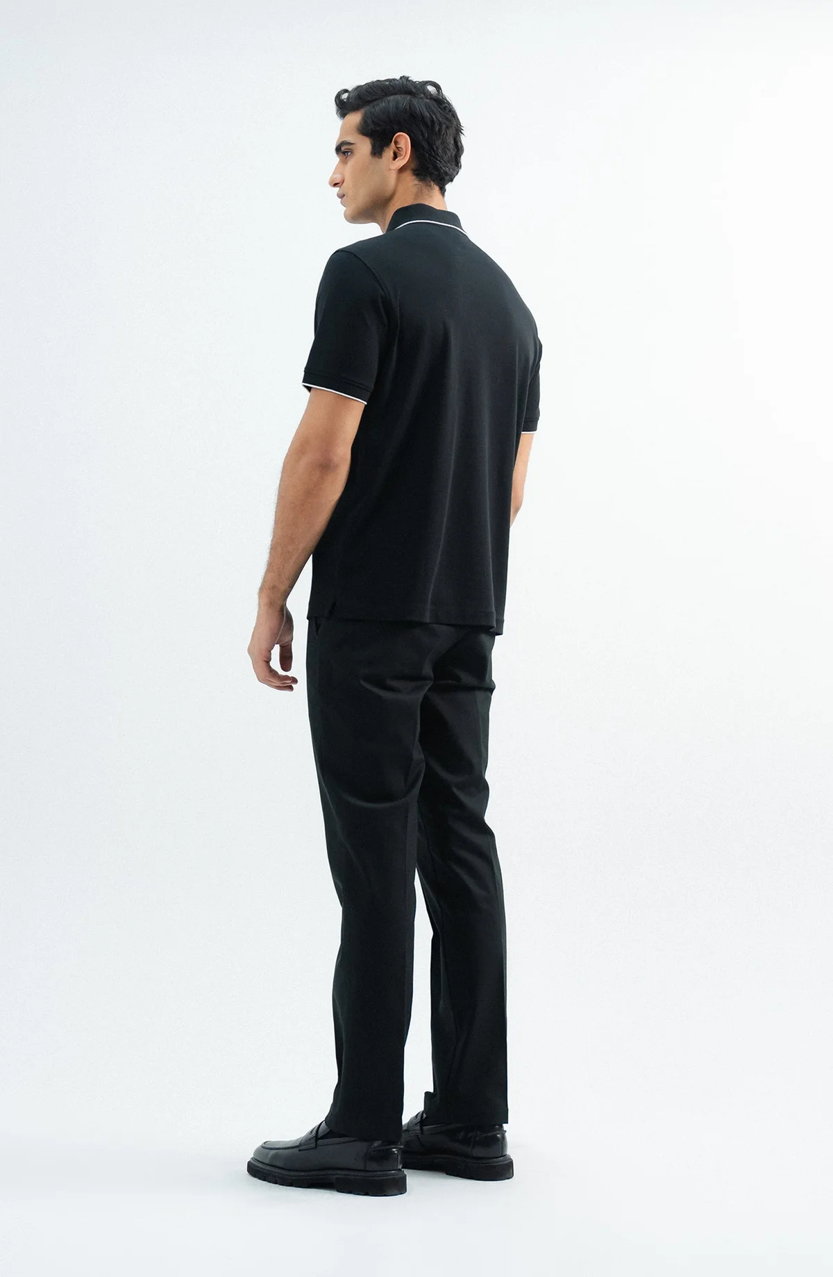 Interlock Regular Fit Polo - Black - view 5