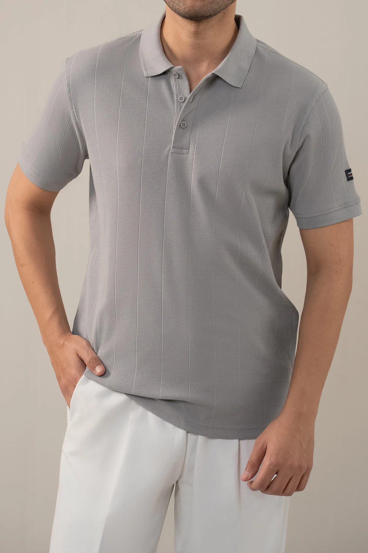 DROP NEEDLE INTERLOCK POLO - GREY (E-FACTORY OUTLET)