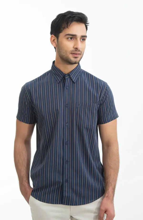 Half Sleeves Yarn Dyed Shirt