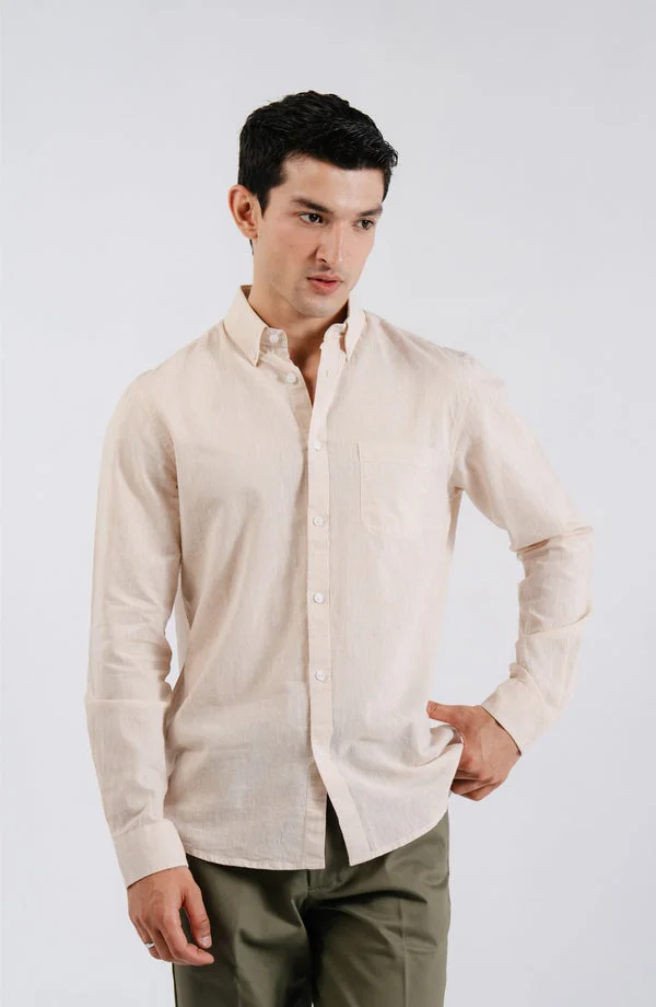 Full Sleeves Casual Linen Shirt - BC3-347 - Regular Fit