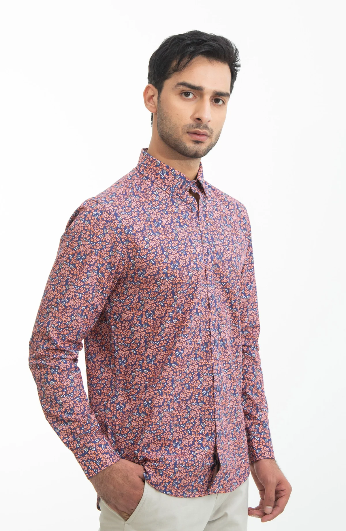 PRINTED SHIRT  - ORANGE - view 3