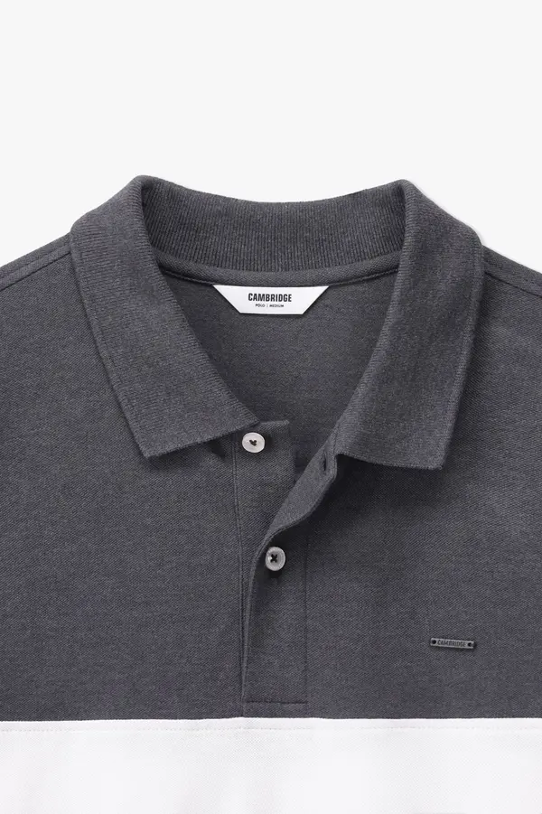STRETCH CROSS POLO - CHARCOAL(E-FACTORY OUTLET)